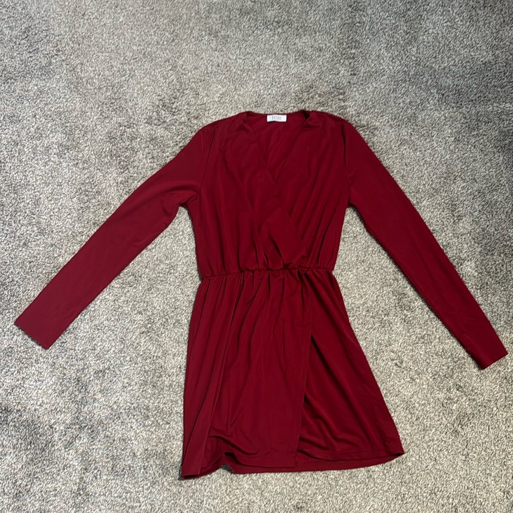TOBI Small Long Sleeve Red Dress